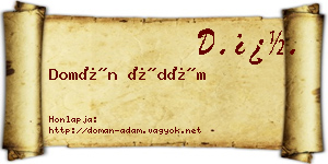 Domán Ádám névjegykártya
